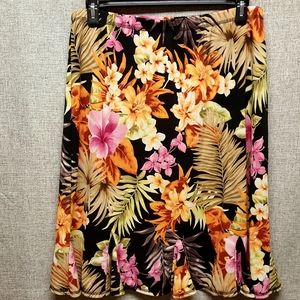 Avenue Hibiscus Floral Skirt EUC Sz 18/20